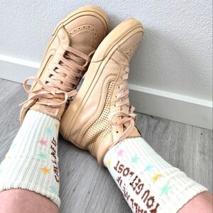 Vans | SK8-HI Slim monochrome pink leather sneakers | WMS 7.5